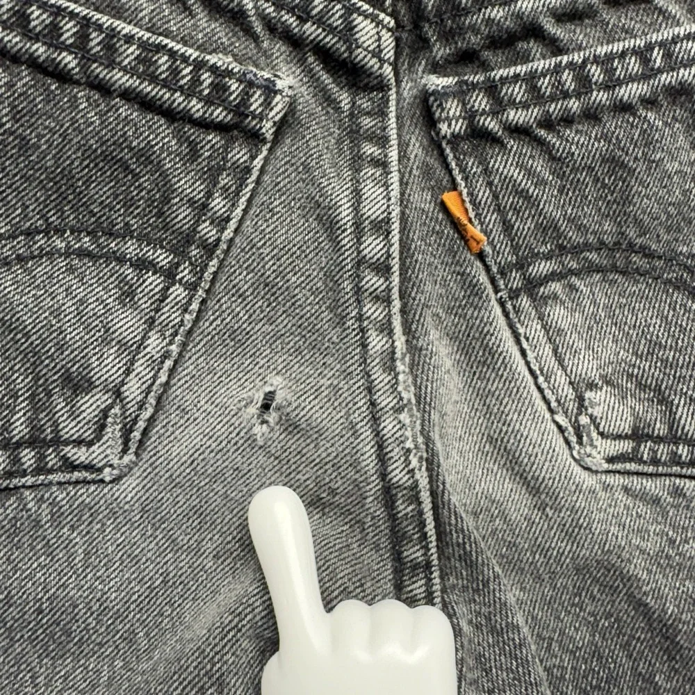 Vintage Levis 514 Jeans Boys 10 Slim Black Classic Fit‎ Orange Tab 90s Denim